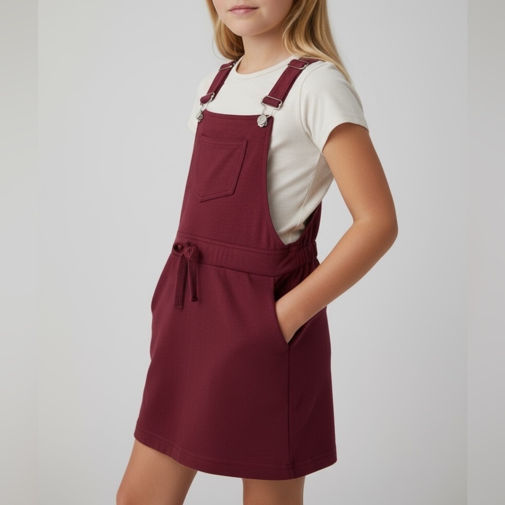 ❤️Full Circle Trends Girls Maroon Overall Dress ❤️